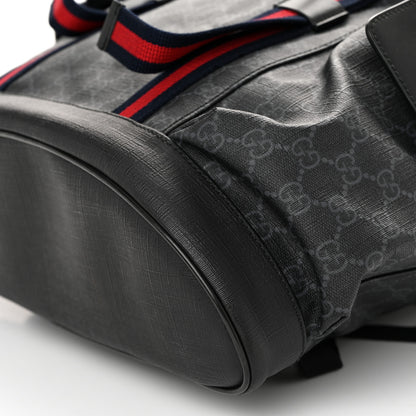 Gucci Soft GG Supreme Monogram Calfskin Web Double Buckle Backpack Black 10 of 10