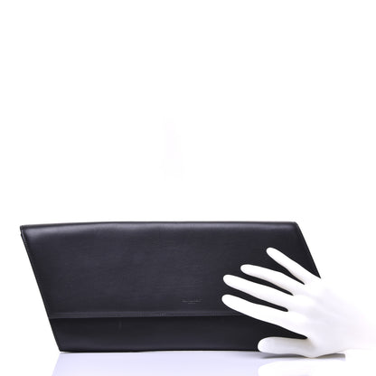 Saint Laurent Calfskin Diagonal Clutch Black 2 of 12