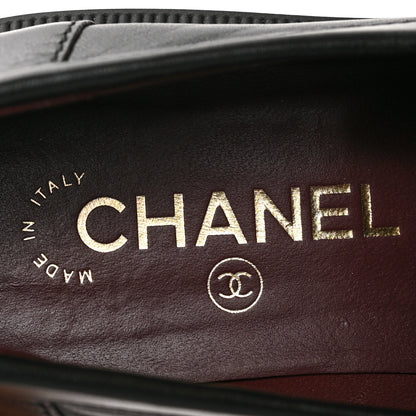 Chanel Lambskin Quilted CC Turnlock Loafers 37 Black 8 of 8