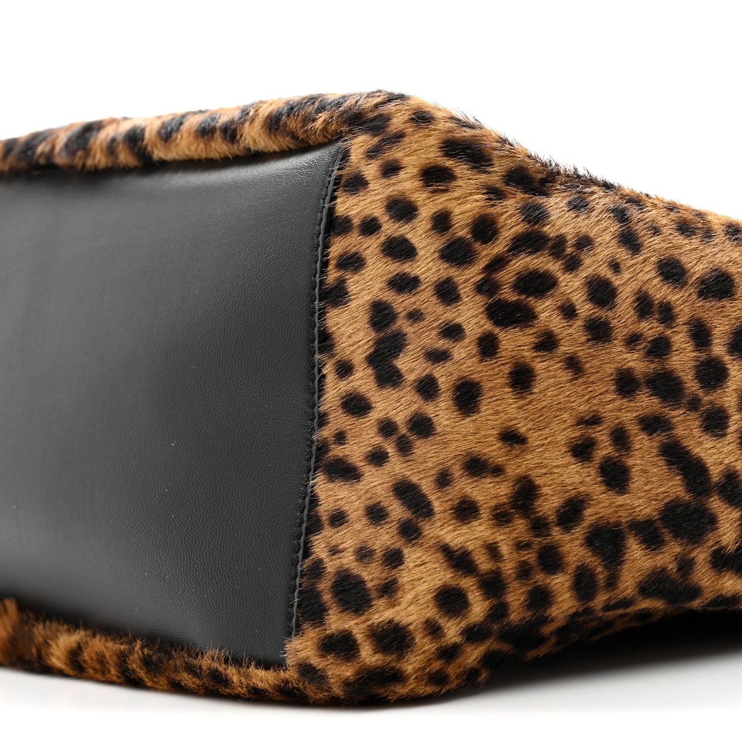 Saint Laurent Pony Hair Nappa Leopard Print Le 5 A 7 Bea Tote Earth Black 10 of 12