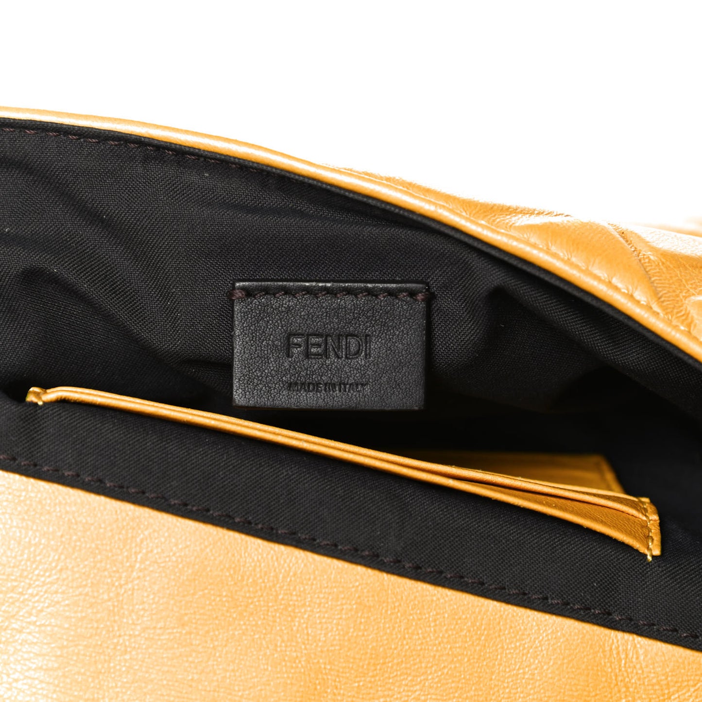 Nappa FF 1974 Embossed Mini Baguette Zucca