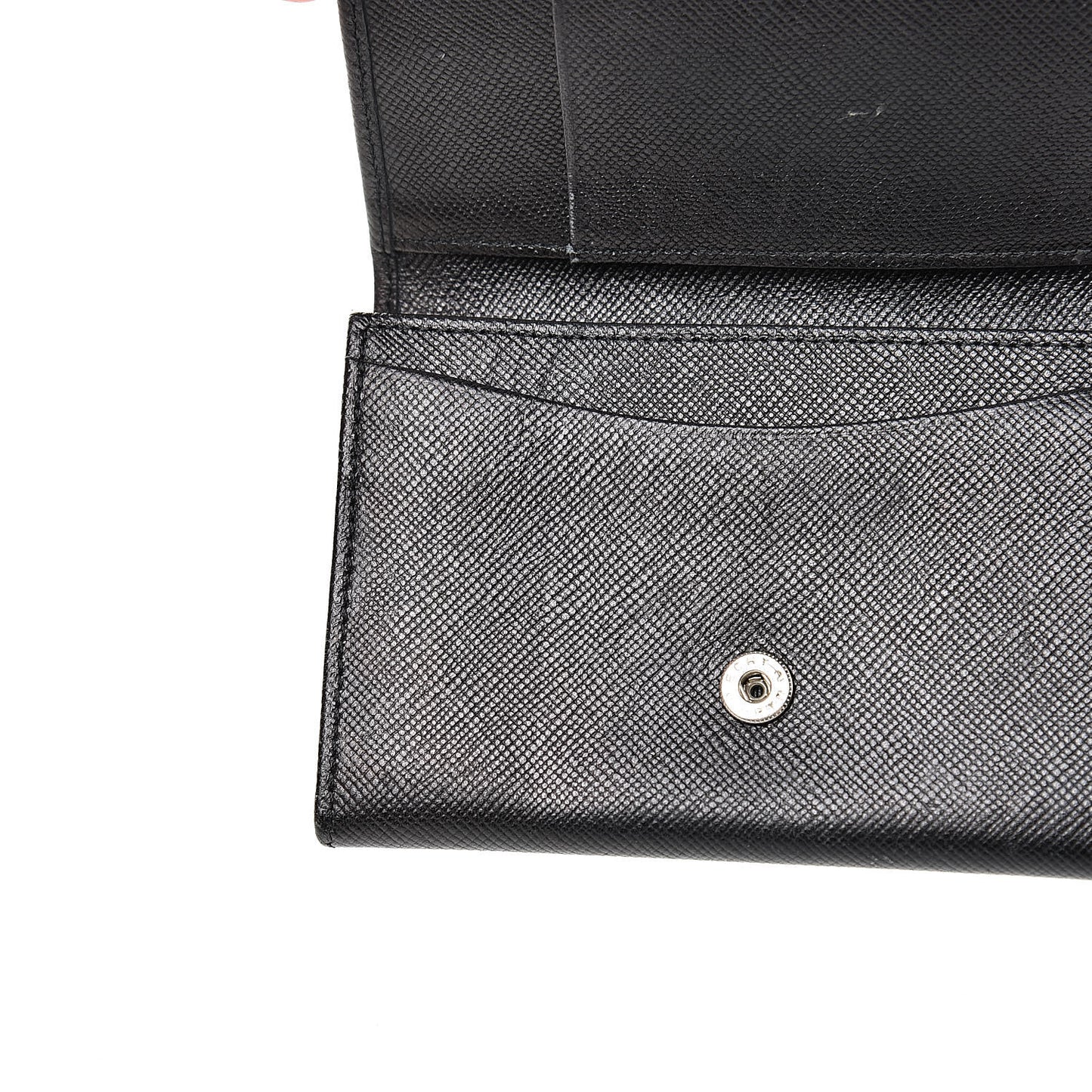 Saffiano Bi-Fold Card Holder Wallet Black