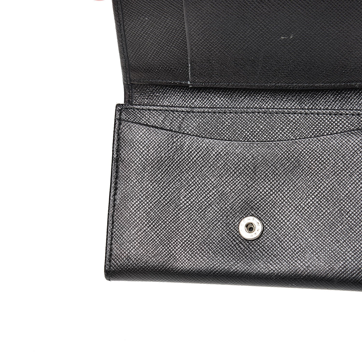 Prada Saffiano Bi-Fold Card Holder Wallet Black 10 of 14