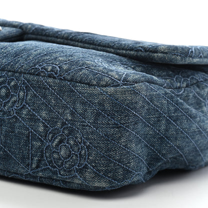 Chanel Denim Camellia Embroidered Flap Dark Blue 8 of 8