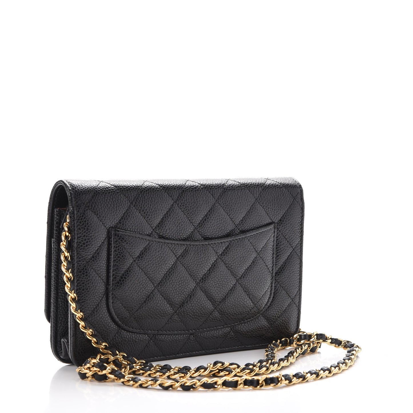 Caviar Quilted Wallet On Chain WOC Black