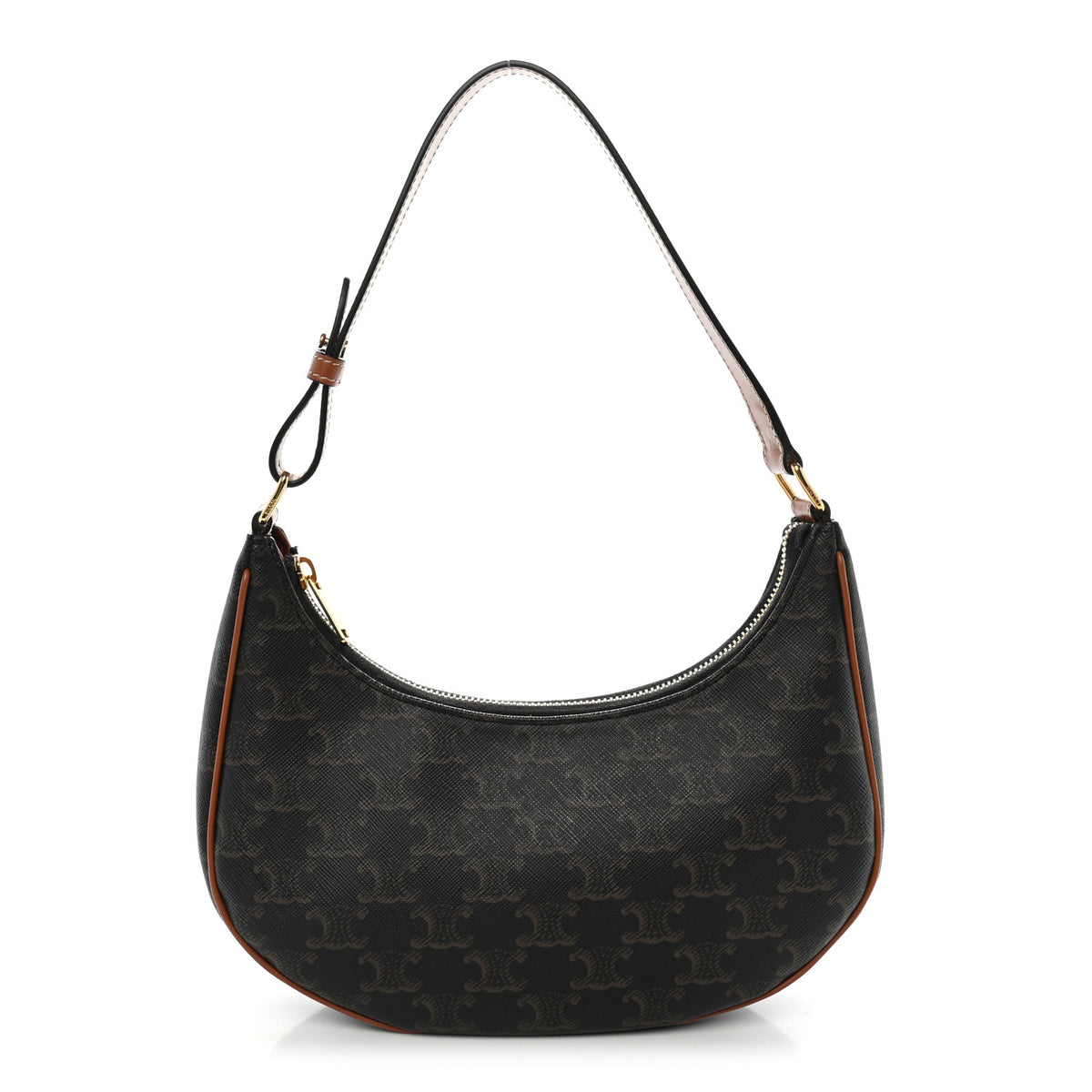 Triomphe Canvas Calfskin Ava Shoulder Bag Tan