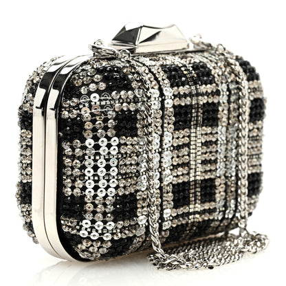 Jimmy Choo Sequins Micro Cloud Clutch Black Silver 3 of 9