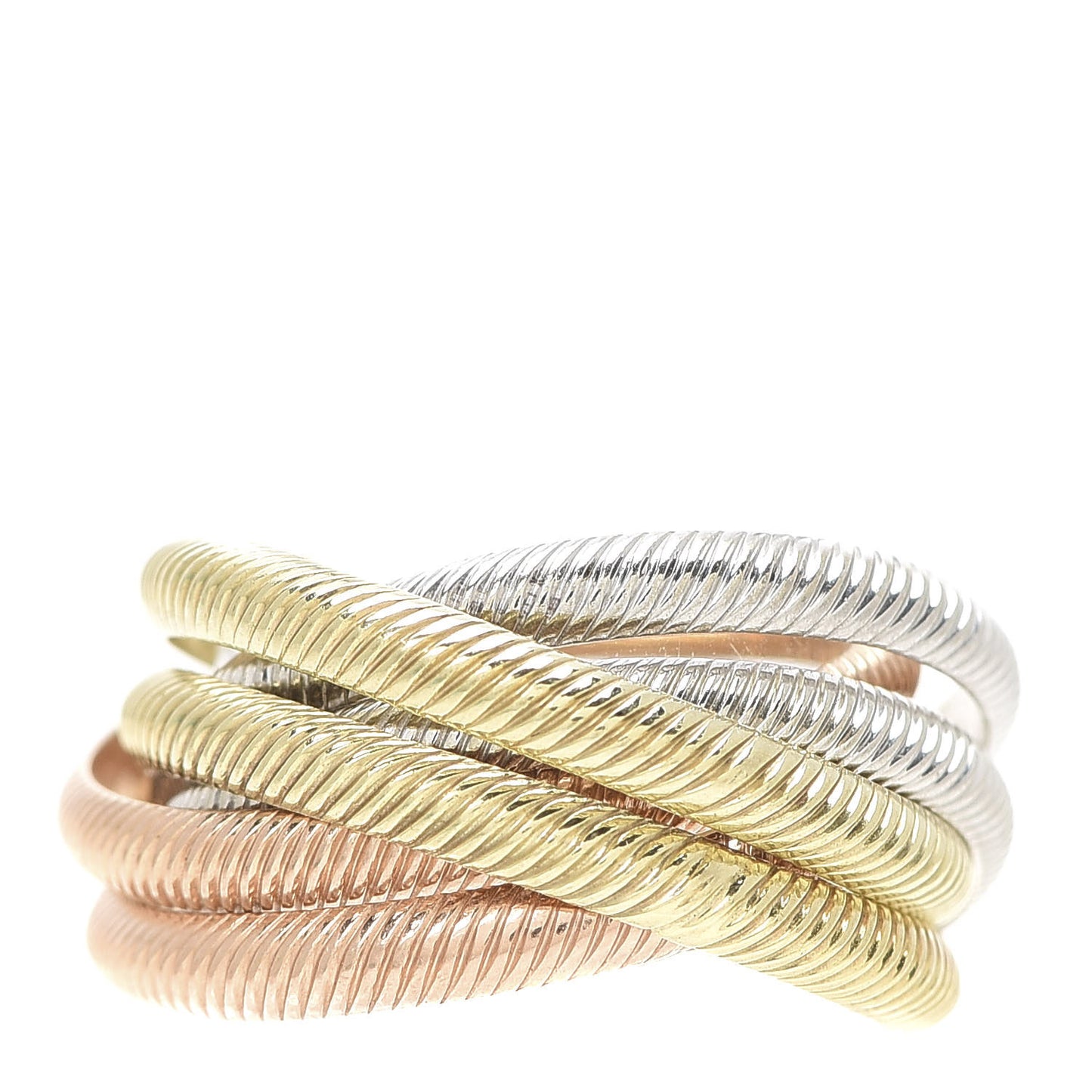 18K Yellow Pink White Gold Six-Band Rolling Ring 49 4.75