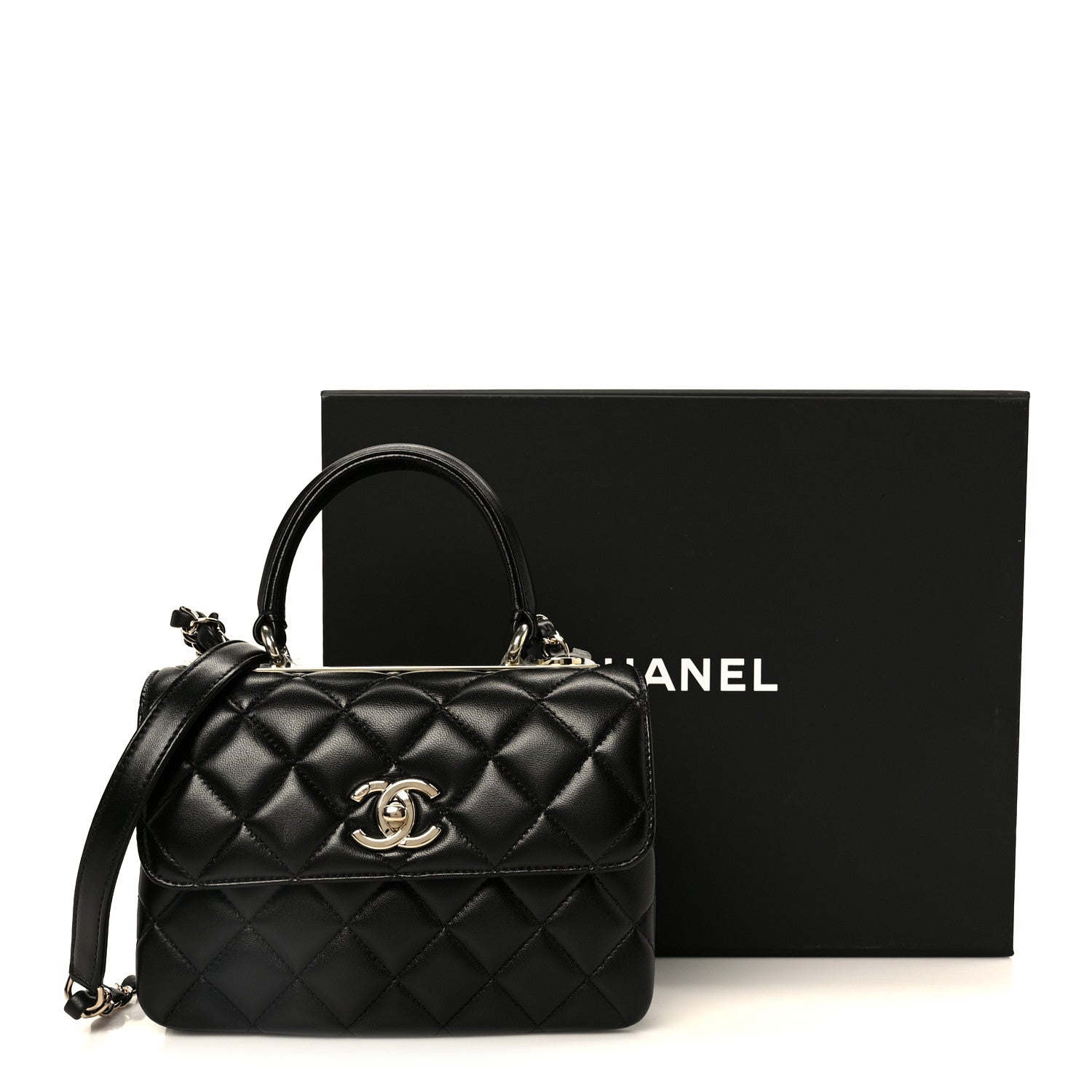 Chanel Lambskin Quilted Small Trendy CC Dual Handle Flap Bag Black 13 of 13
