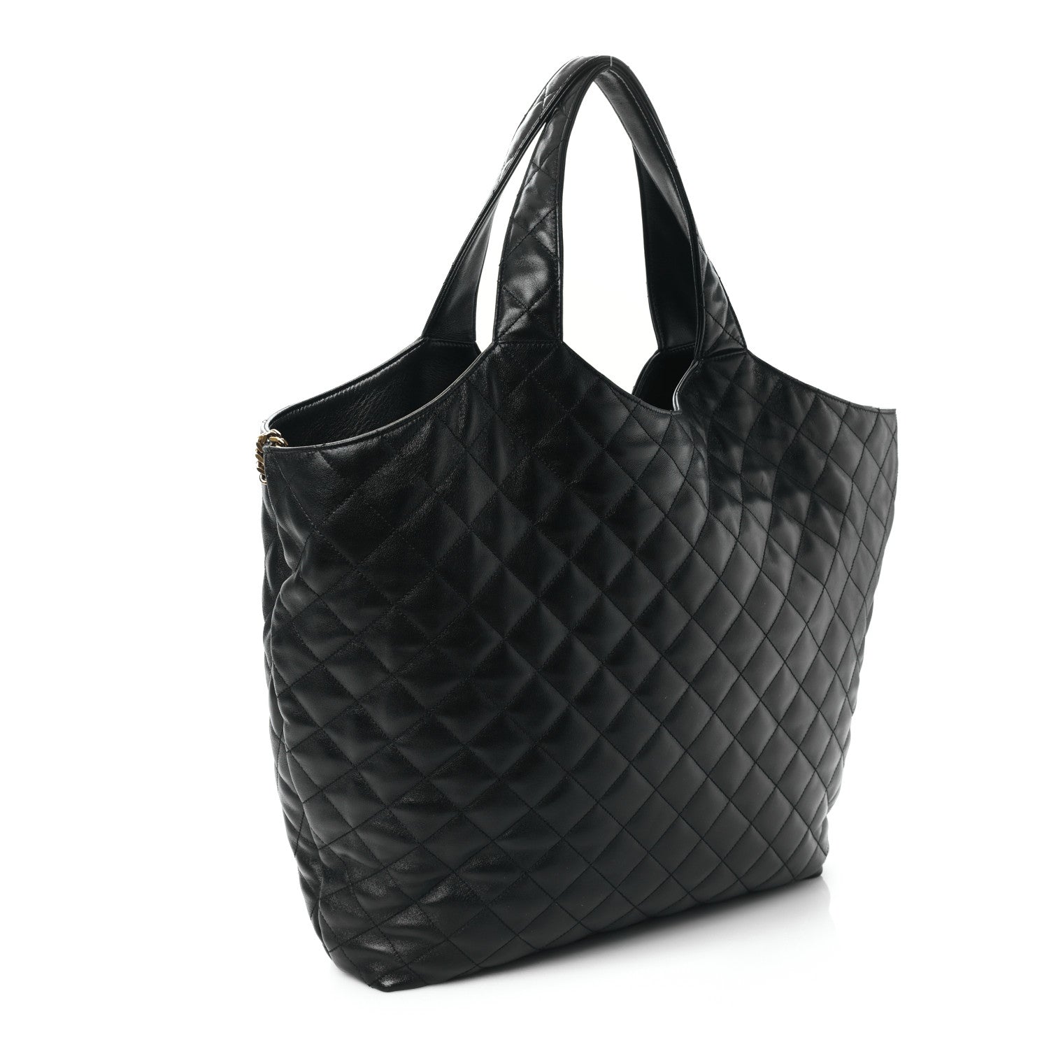 Saint Laurent Lambskin Quilted Maxi Icare Shopping Tote Black 4 of 9