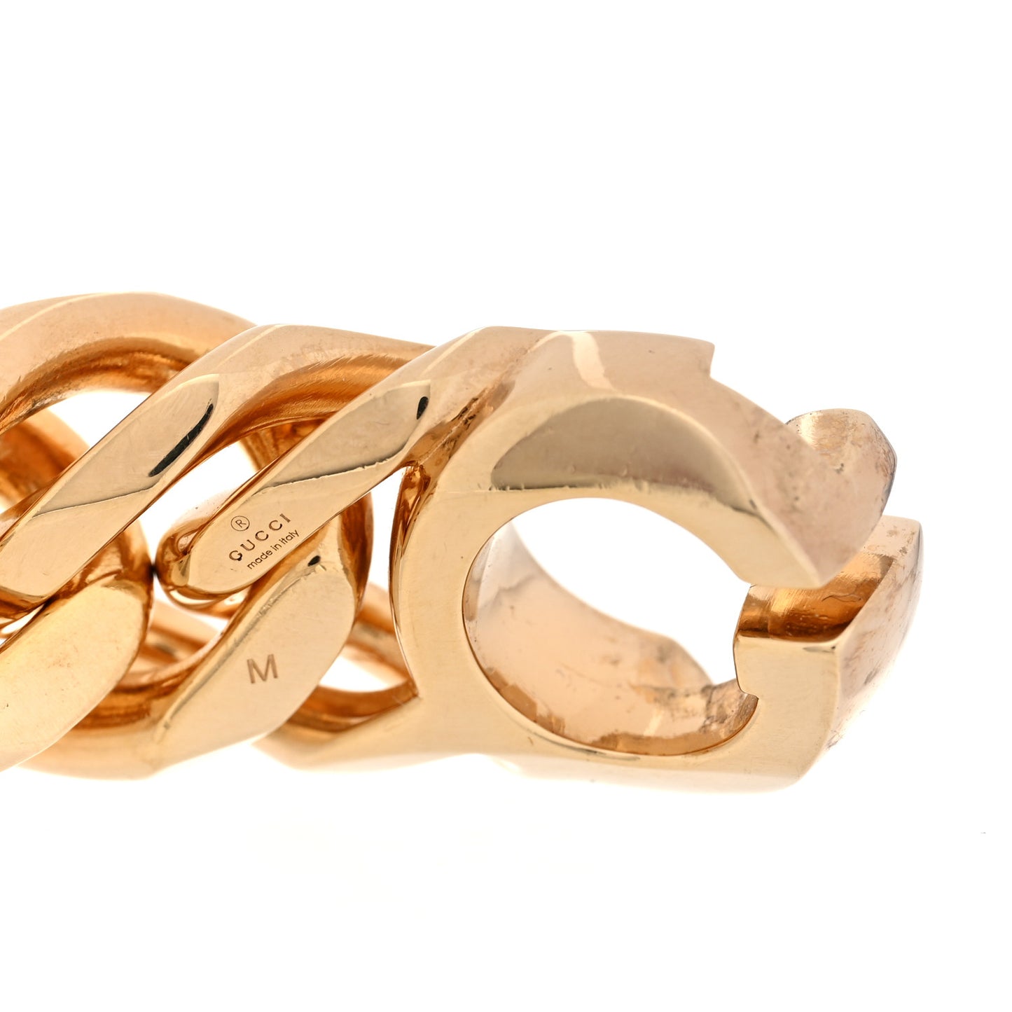 Metal 19MM Interlocking G Chain Bracelet M Gold