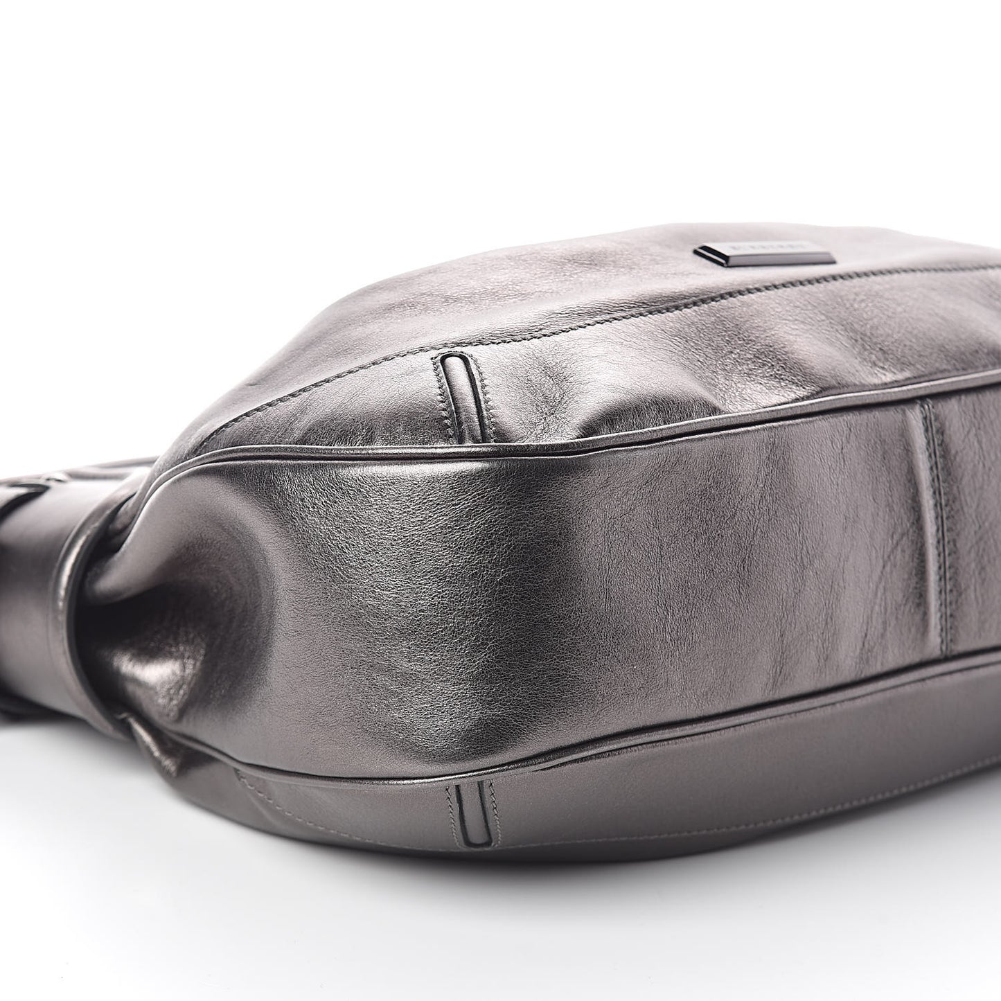 Metallic Calfskin Shoulder Bag Anthracite