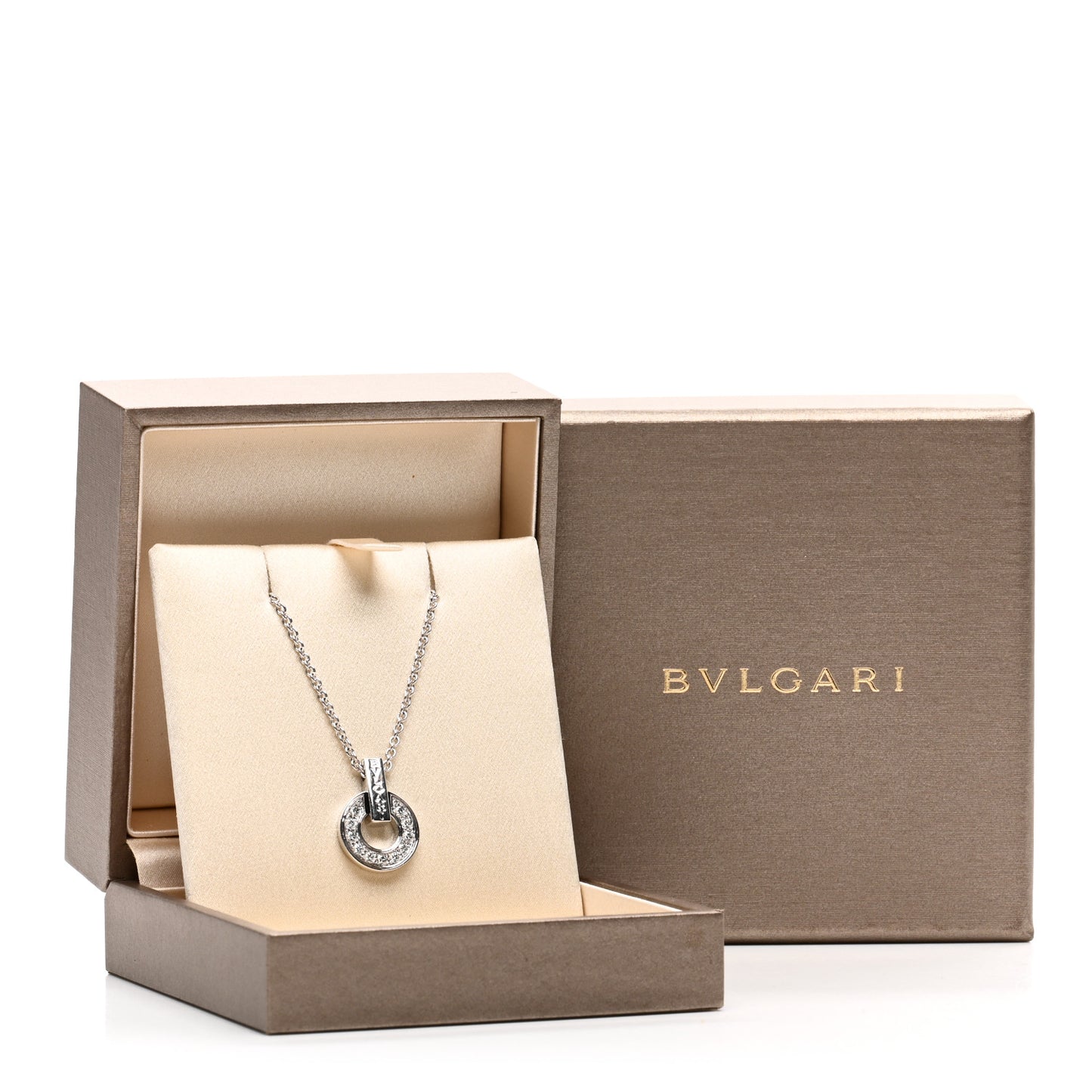 18K White Gold Diamond BVLGARI BVLGARI Pendant Necklace