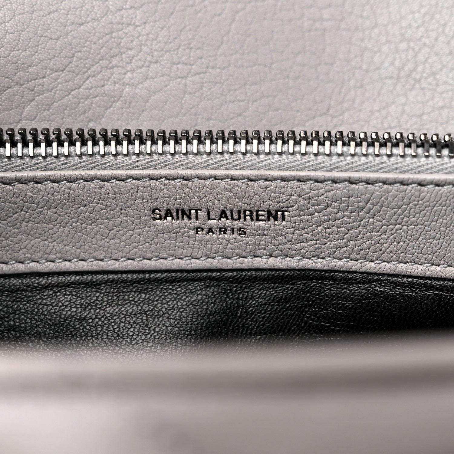Saint Laurent Sheepskin Matelasse Chevron Monogram Large College Satchel Light Grey 6 of 15