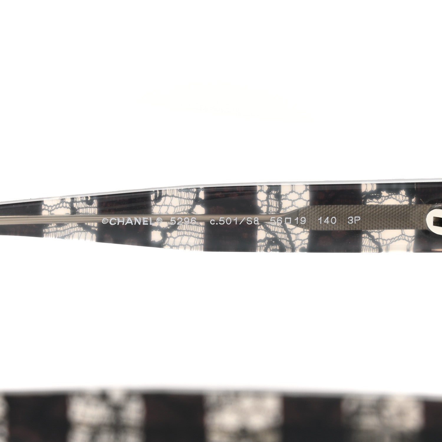 Chanel Acetate Lace Effect Sunglasses 5296 Black 5 of 8