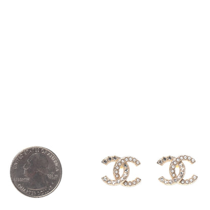 Chanel Crystal Pearl CC Earrings Gold 2 of 4