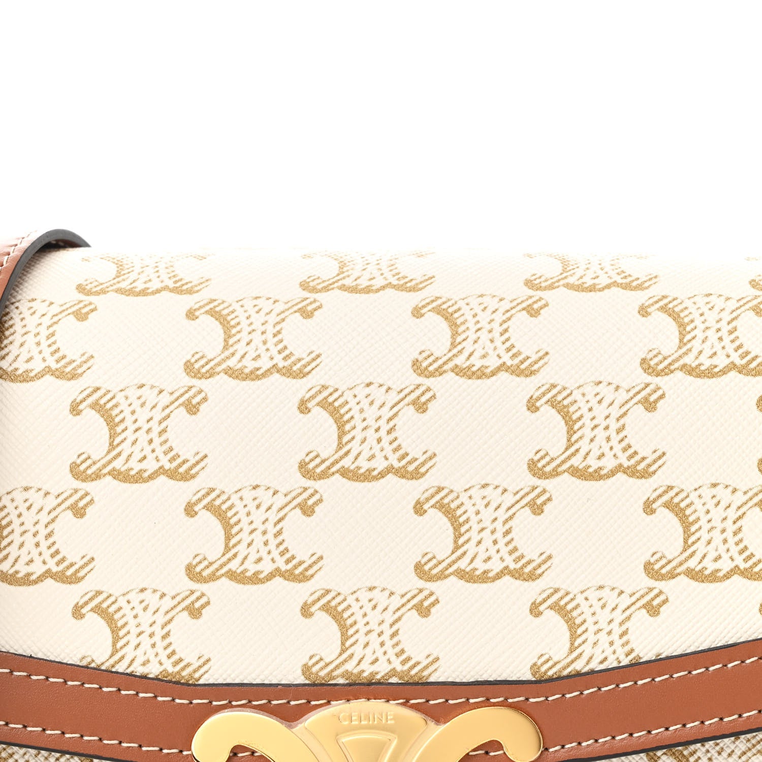 Celine Calfskin Triomphe Canvas Teen Triomphe White 8 of 10