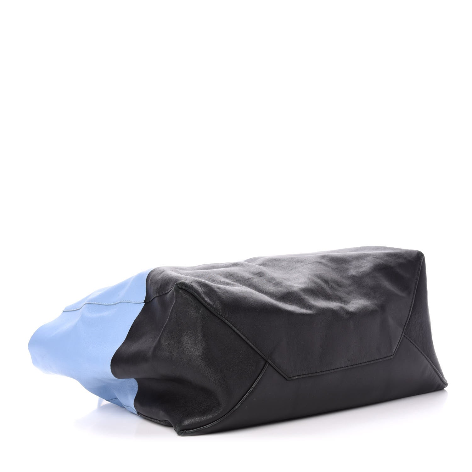 Celine Lambskin Horizontal Bi-Color Cabas Black Glacier 4 of 16