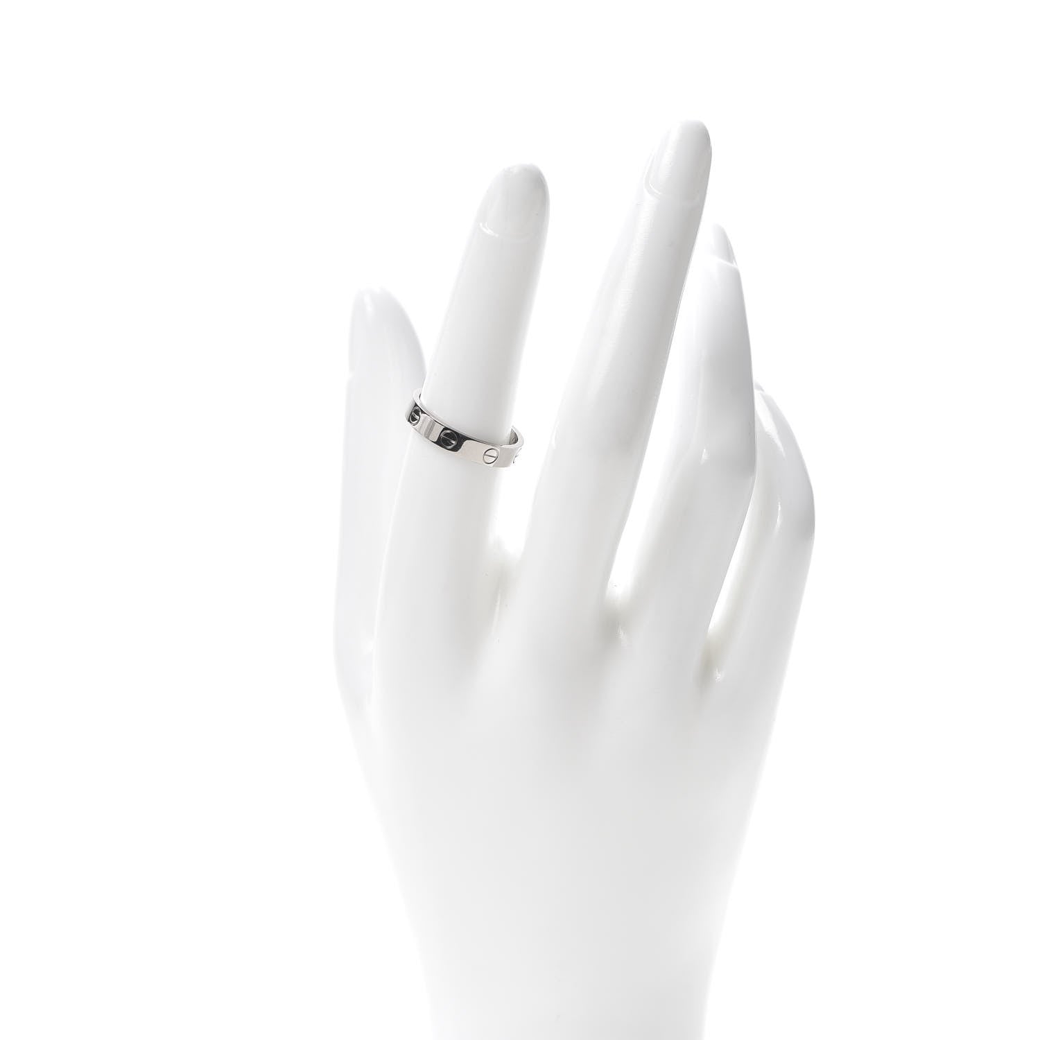Cartier 18K White Gold 3.5mm LOVE Wedding Band Ring 54 6.75 2 of 4
