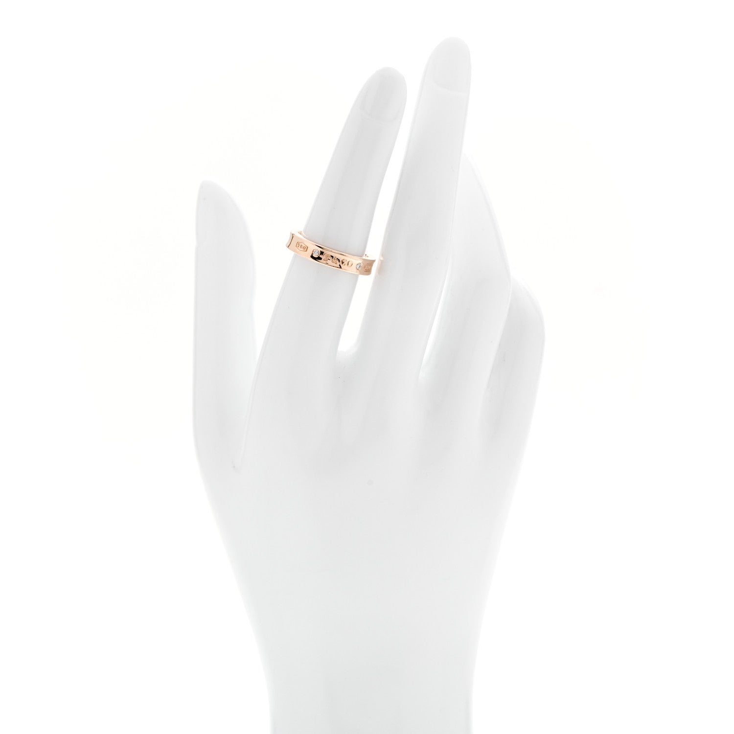 Tiffany 18K Rose Gold Diamond Narrow 1837 Ring 52 6 2 of 5