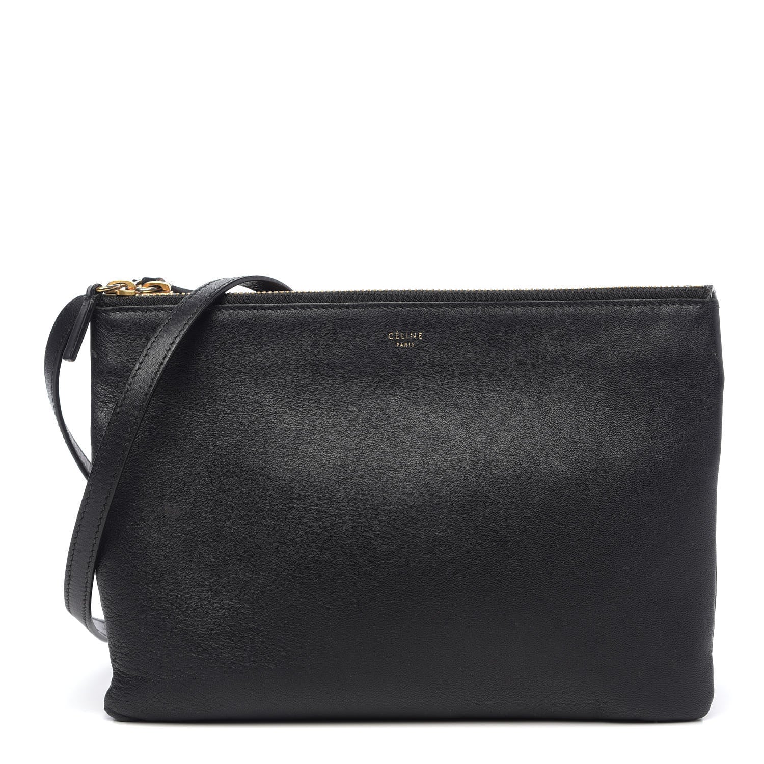 Celine Lambskin Small Trio Crossbody Bag Black 1 of 15