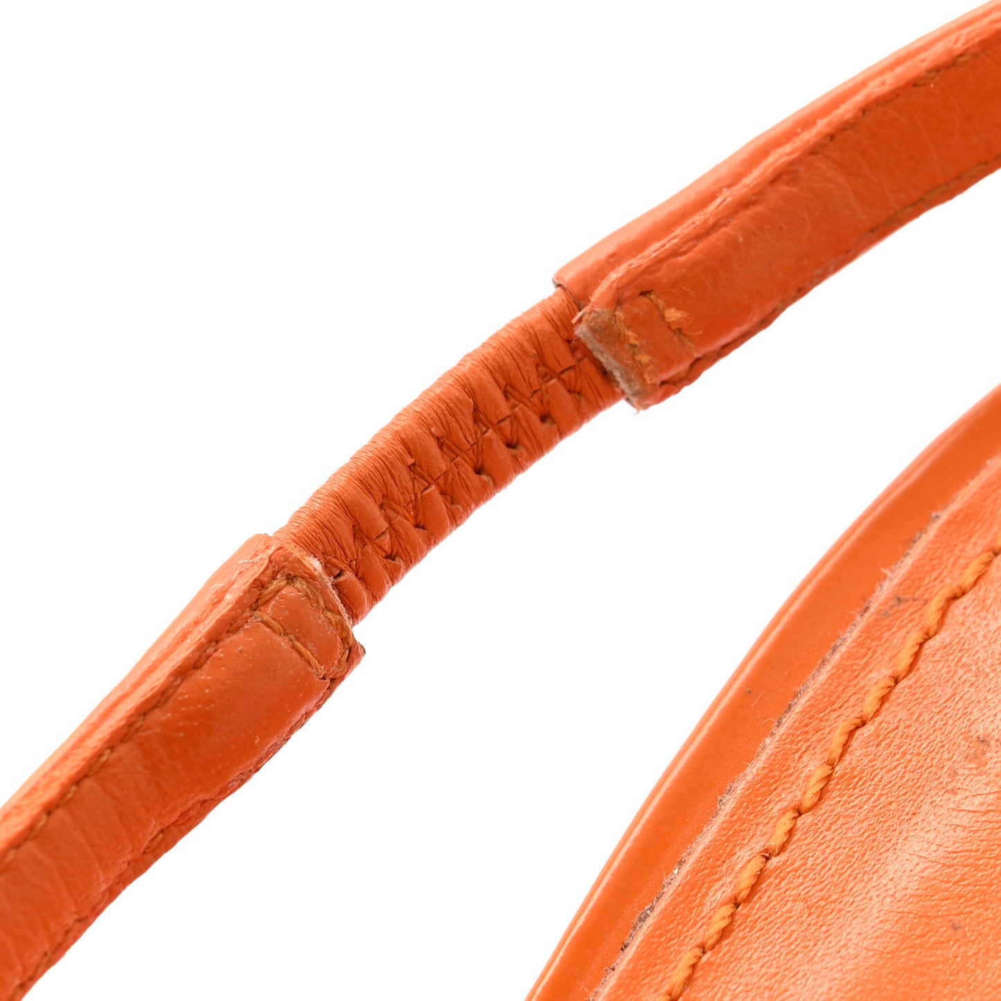 Brushed Calfskin Logo Pointed Toe Slingback Wedges 39.5 Orange