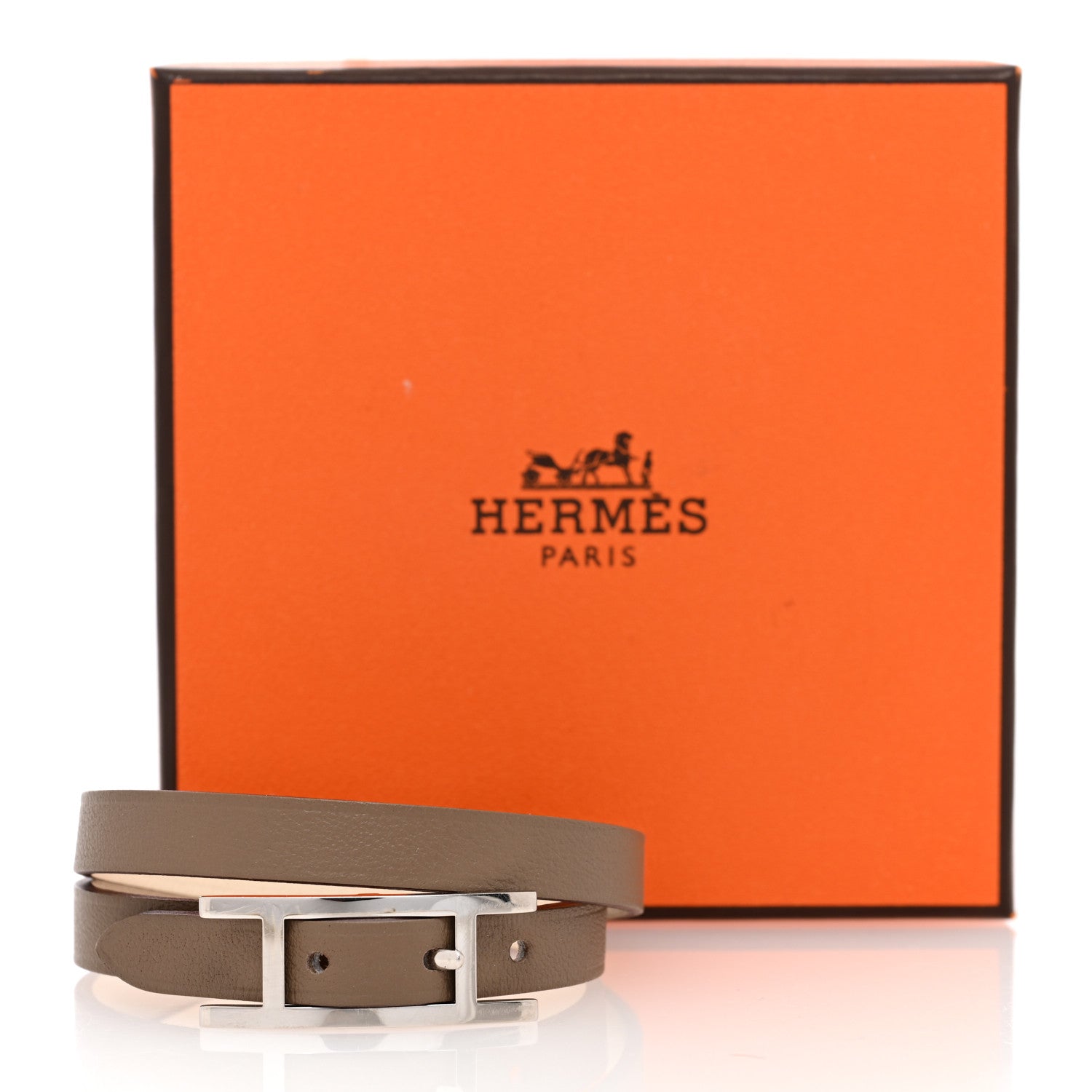 Hermes Swift Behapi Double Tour Bracelet T2 Etoupe Nata 9 of 10