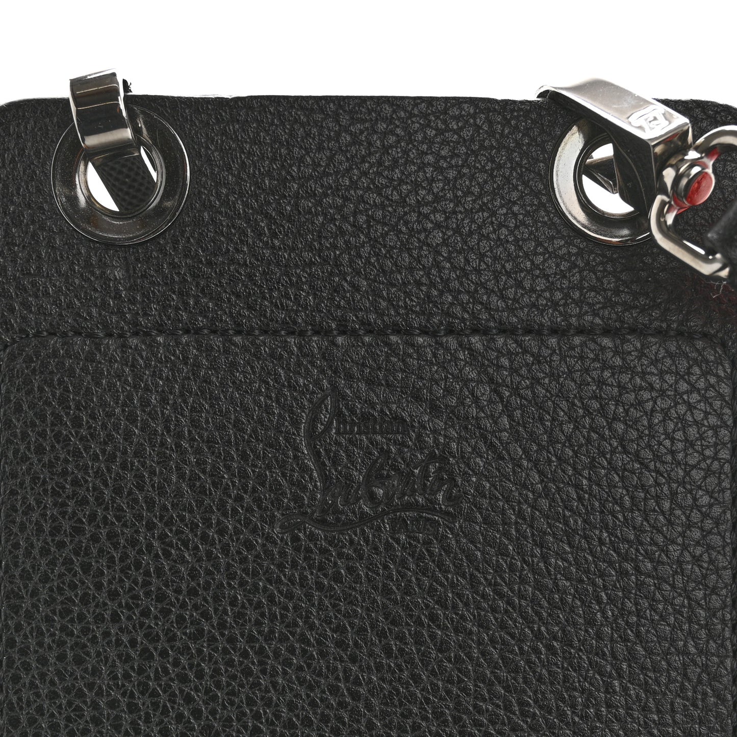 Calfskin Gomme Loubilab Phone Shoulder Bag Loubi Black