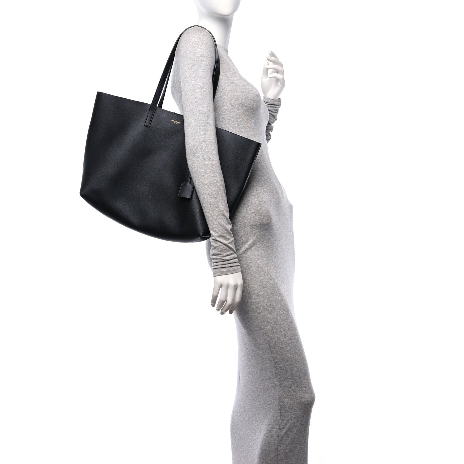 Saint Laurent Calfskin Large Shopping Tote Black 2 of 12