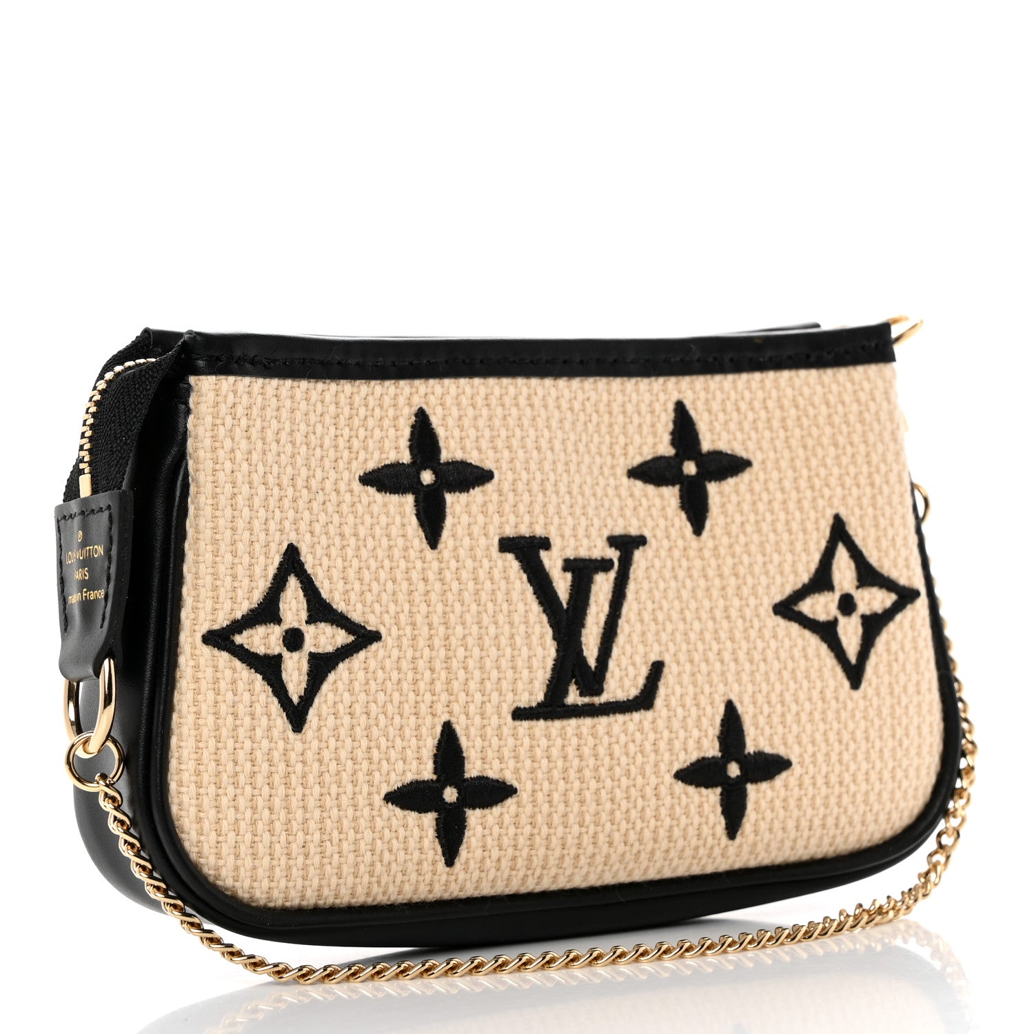 Louis Vuitton Cotton Monogram Giant Mini Pochette Accessories Beige Black 3 of 6