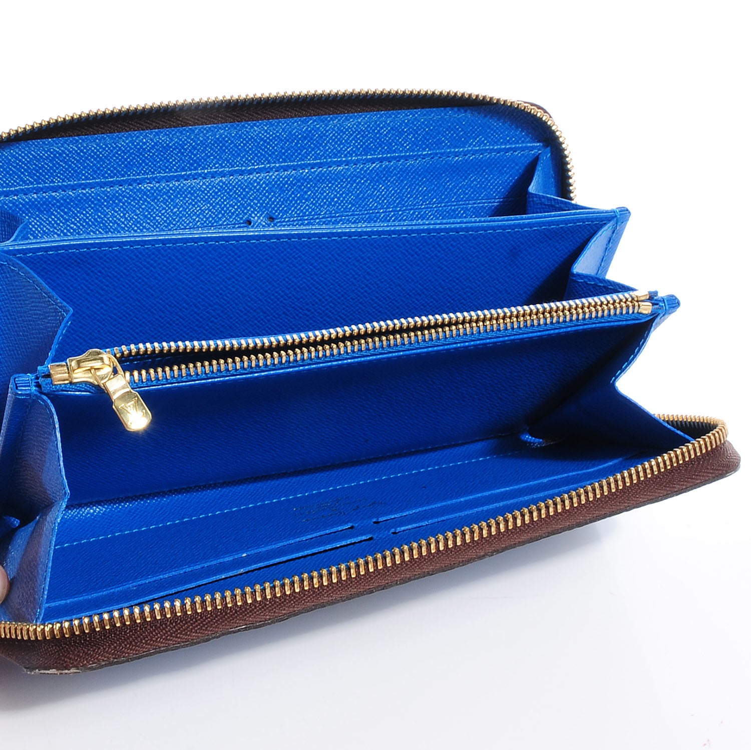 Louis Vuitton Monogram Kusama Pumpkin Dots Zippy Wallet Blue 5 of 7