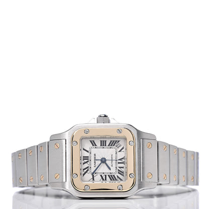 Cartier Stainless Steel 18K Yellow Gold 24mm Santos De Cartier Galbee Automatic Watch 3 of 9