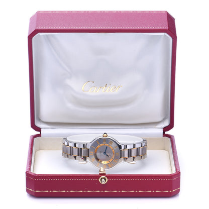 Cartier Stainless Steel 18K Yellow Gold 28mm Must De 21 Quartz Watch 7 of 7