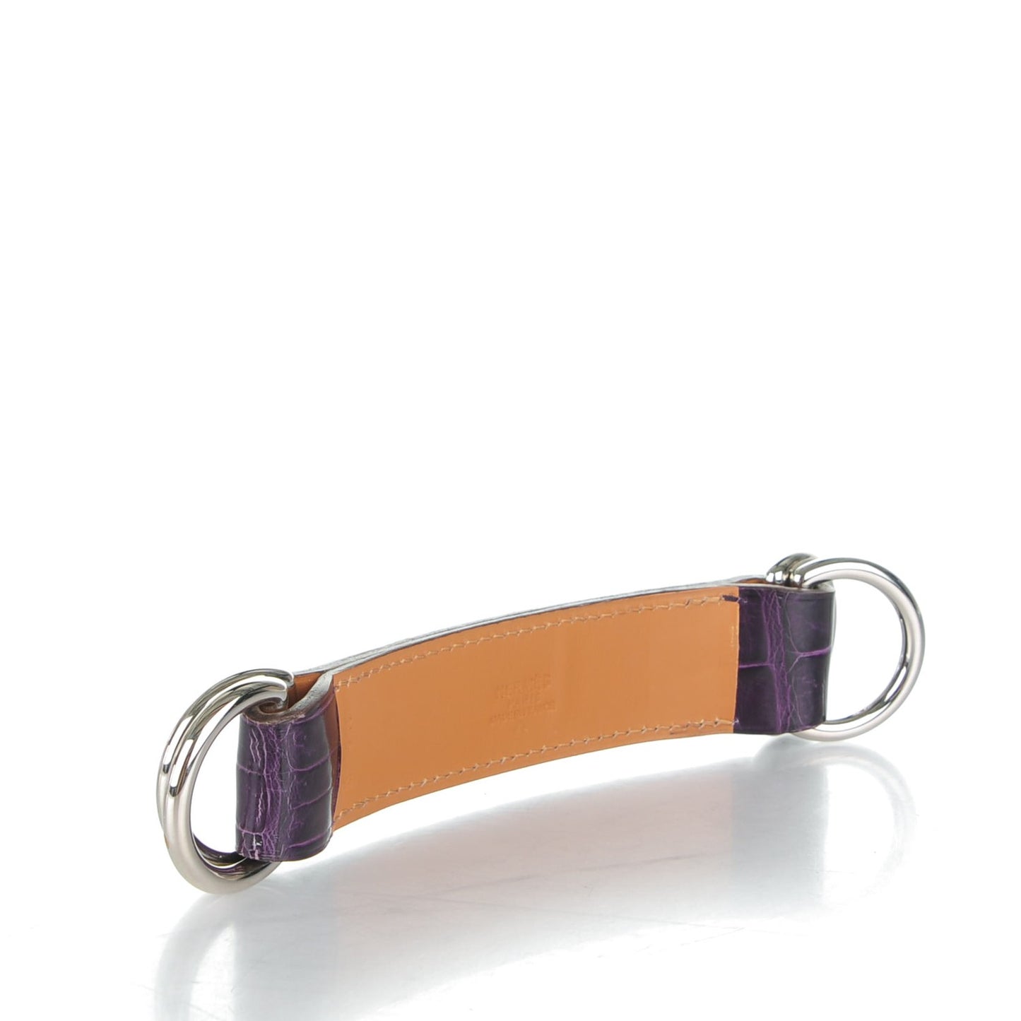 Shiny Porosus Crocodile Romance Scarf Ring Amethyst