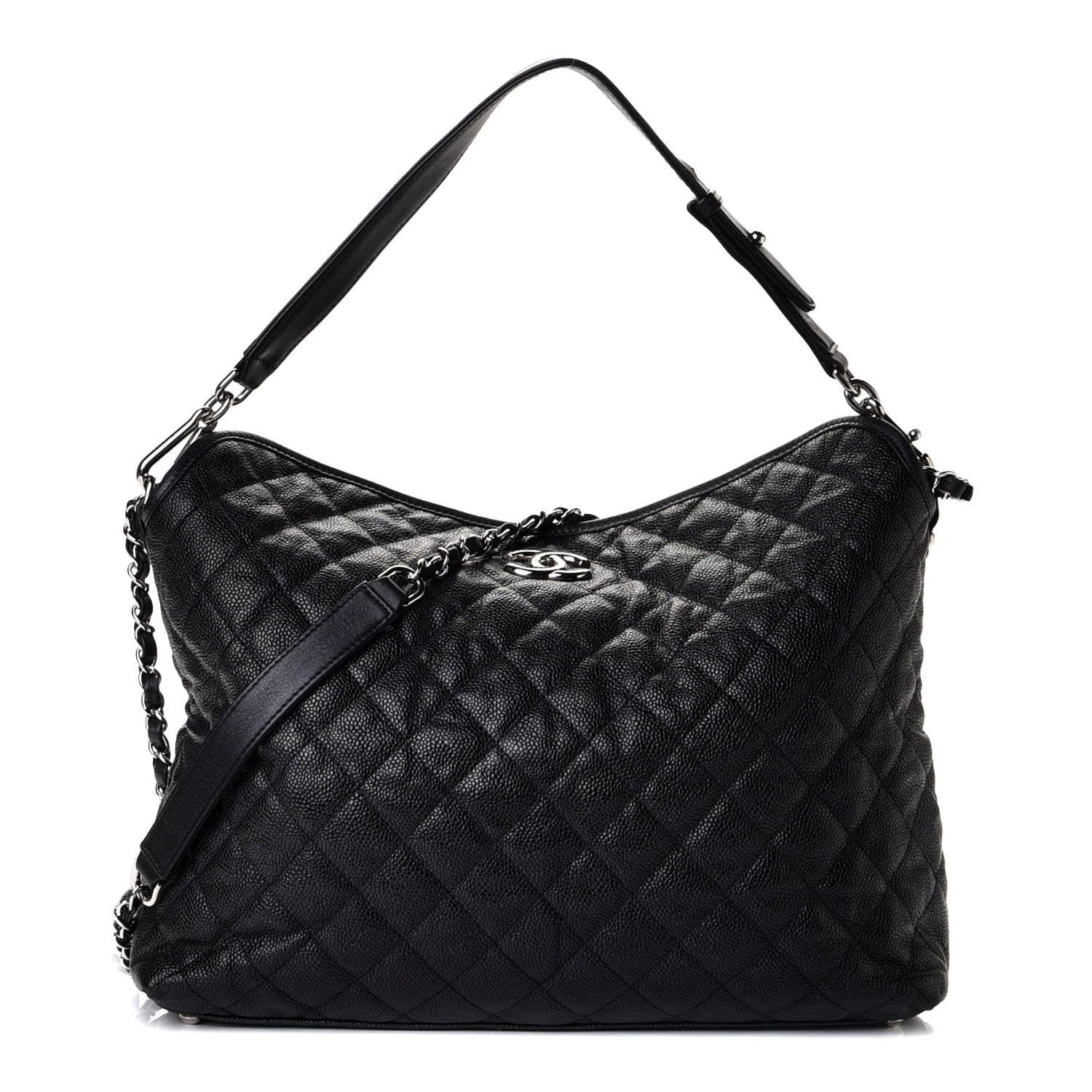 Chanel Caviar Quilted French Riviera Hobo Black 1 of 5