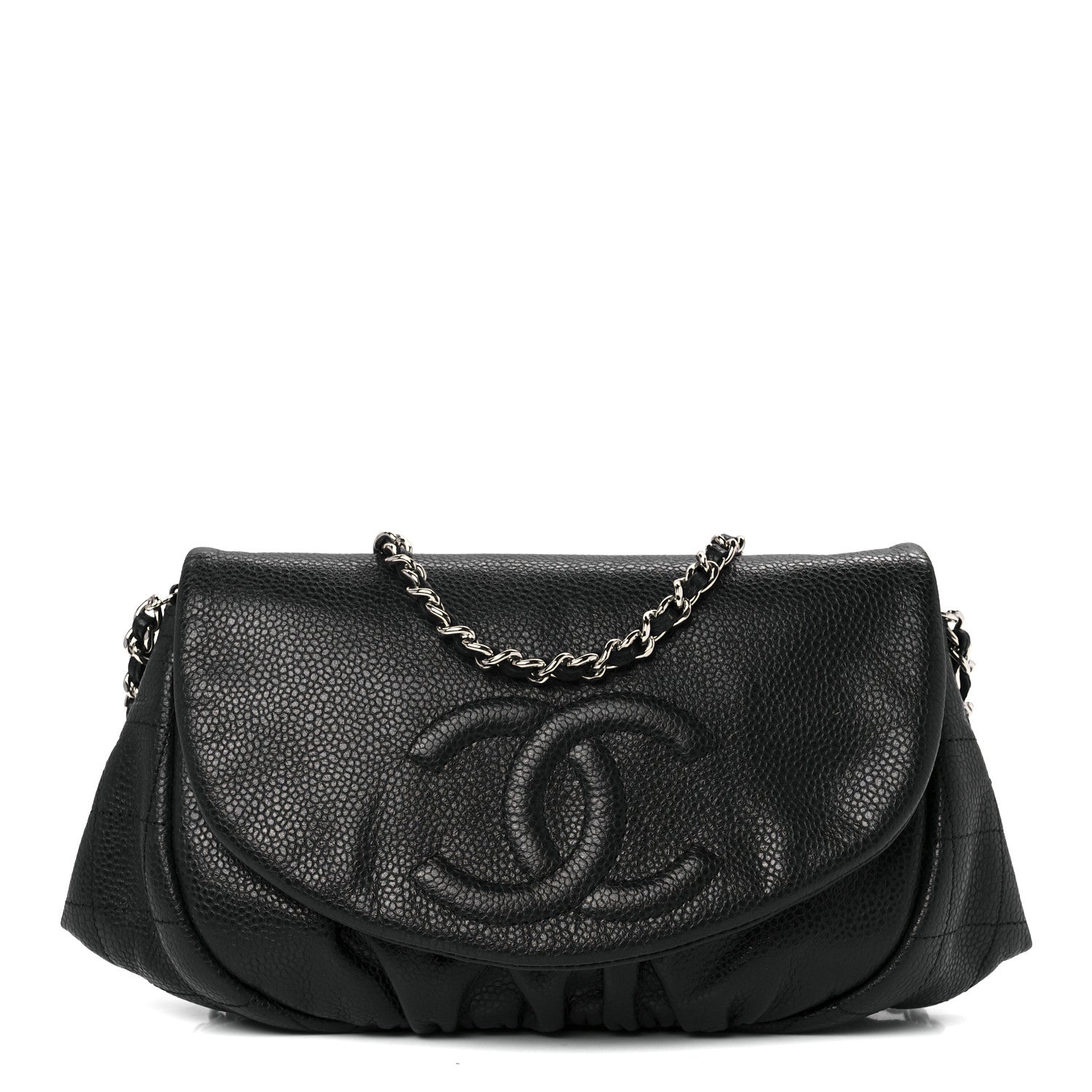 Chanel Caviar Half Moon Wallet On Chain WOC Black 1 of 12