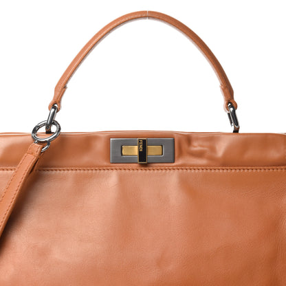 Fendi Calfskin Large Peekaboo Iconic Satchel Caramel 19 of 19