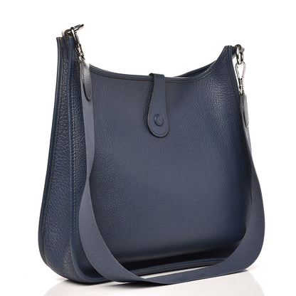 Hermes Buffle Skipper Evelyne GM Bleu Saphir 3 of 14
