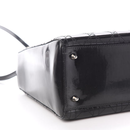 Christian Dior Patent Cannage Stitched Medium Lady Dior Black 8 of 9
