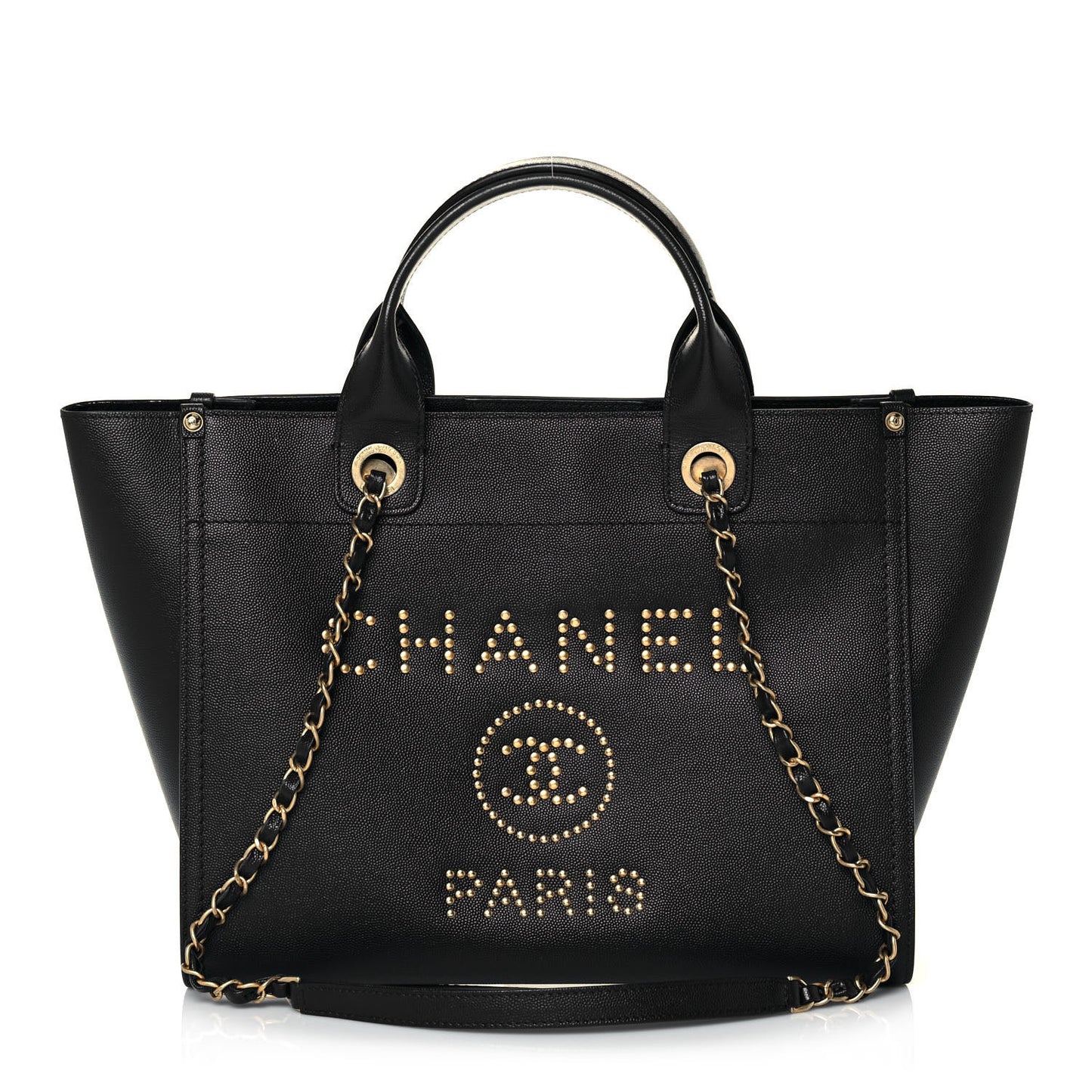 Caviar Small Studded Deauville Tote Blue