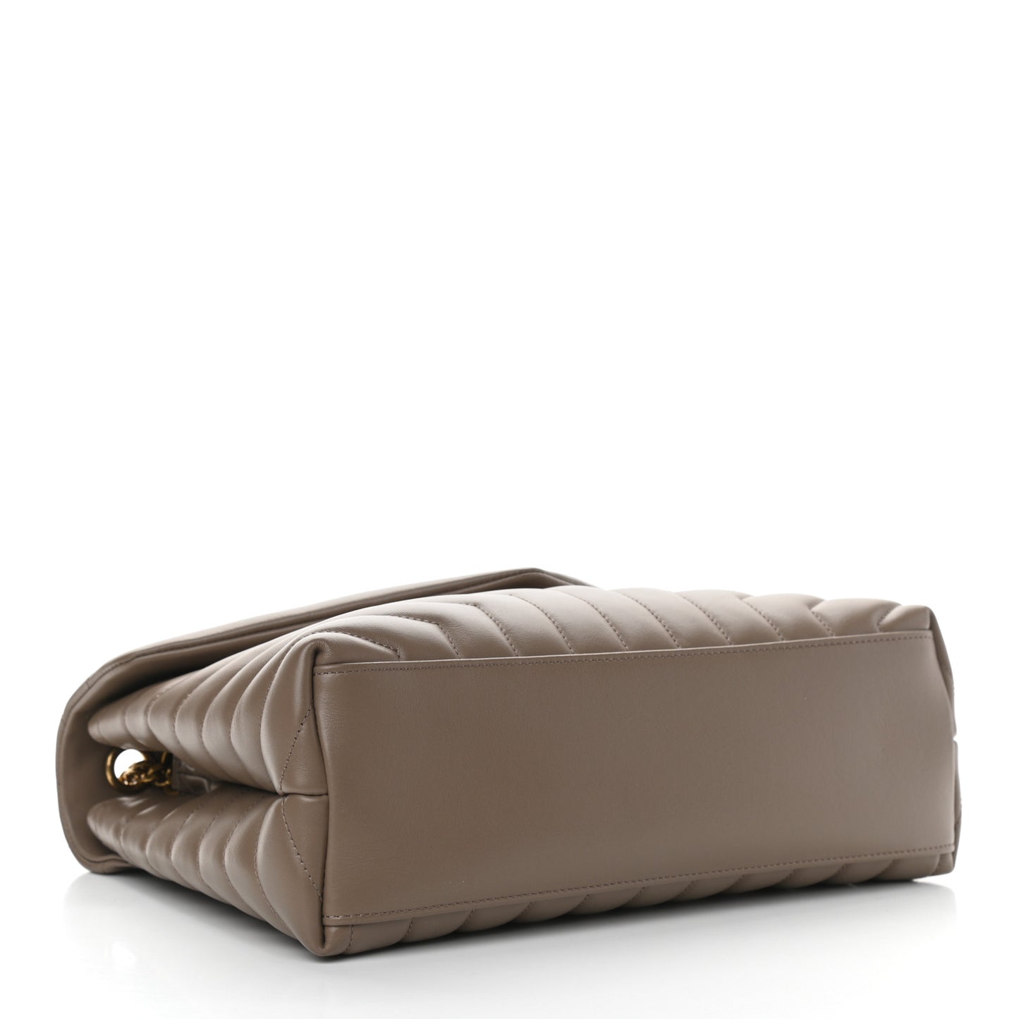 Calfskin Y Quilted Monogram Medium Loulou Chain Satchel Dark Latte