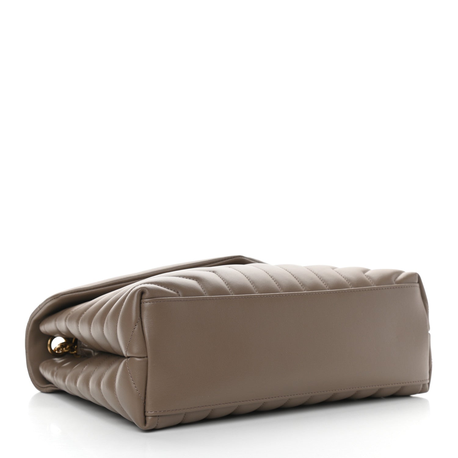 Saint Laurent Calfskin Y Quilted Monogram Medium Loulou Chain Satchel Dark Latte 3 of 9
