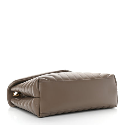Saint Laurent Calfskin Y Quilted Monogram Medium Loulou Chain Satchel Dark Latte 3 of 9