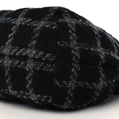 Chanel Tweed Maxi Chain Hobo Black Gray 9 of 9