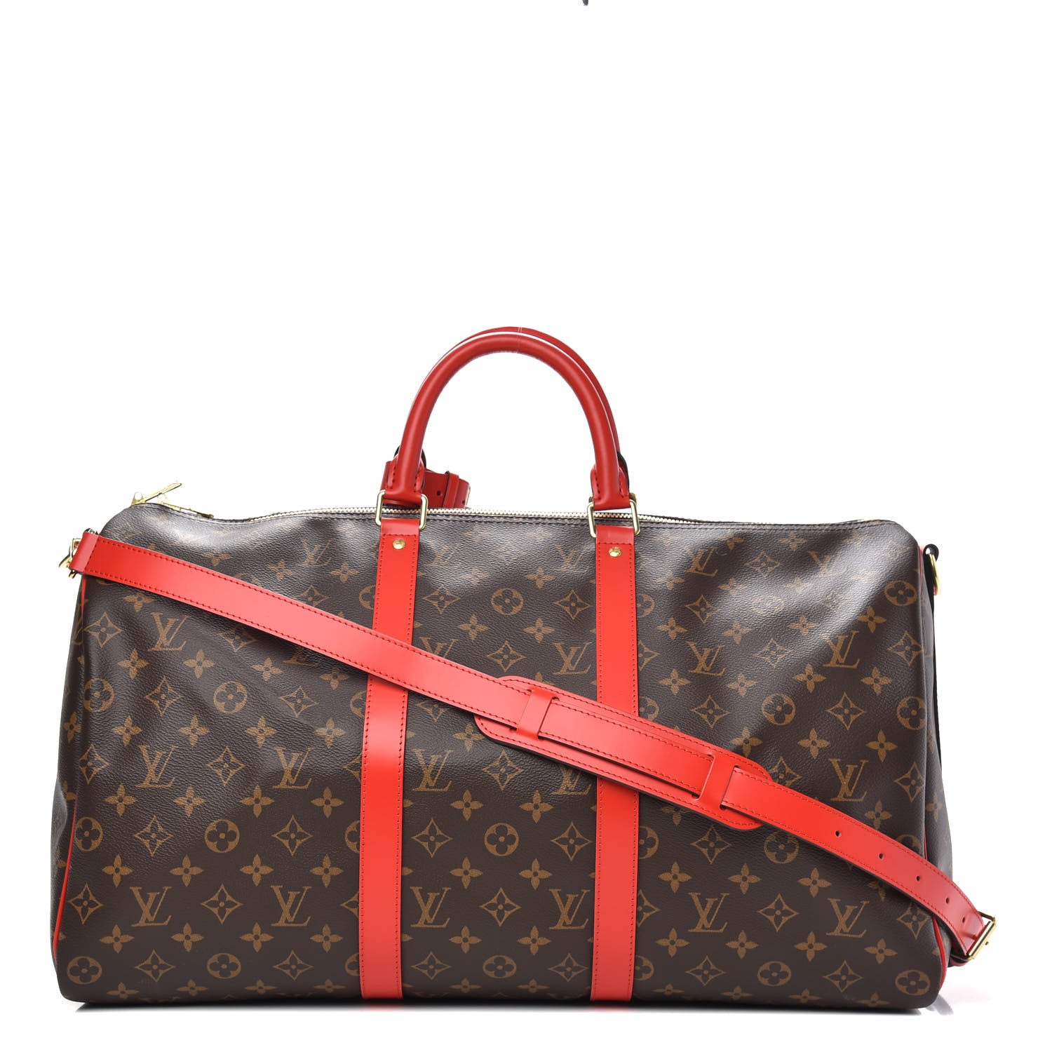 Louis Vuitton Calfskin Monogram Keepall Bandouliere 50 Coquelicot 1 of 8