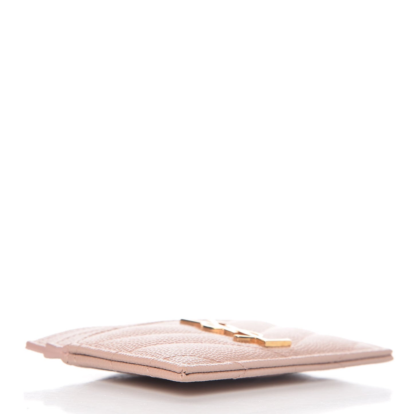 Grain De Poudre Matelasse Chevron Monogram Credit Card Case Pale Blush