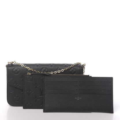 Louis Vuitton Empreinte Pochette Felicie Chain Wallet Black 3 of 10