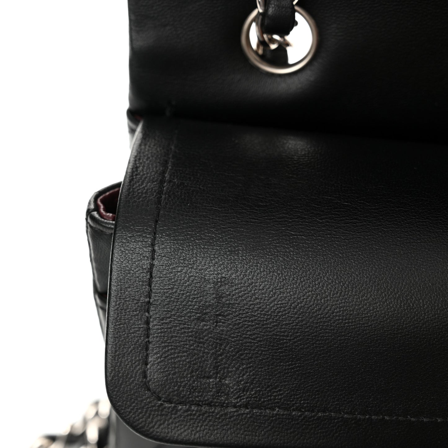 Lambskin Quilted Small Double Flap Black