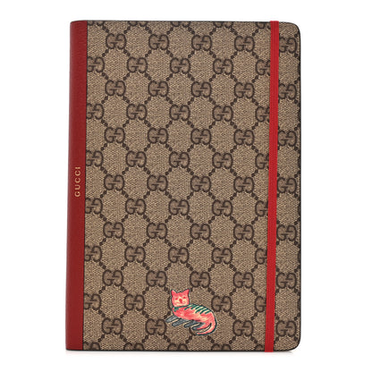 Gucci GG Supreme Monogram Pattern Red Cat Notebook Beige Multicolor New Acero 1 of 7