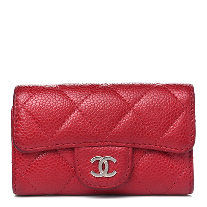 Chanel Metallic Caviar Quilted 6 Key Holder Dark Pink 1 of 13